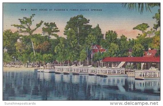 Florida Sliver Spring Boat Docks At Floridas Famed Silver Springs - Silver Springs