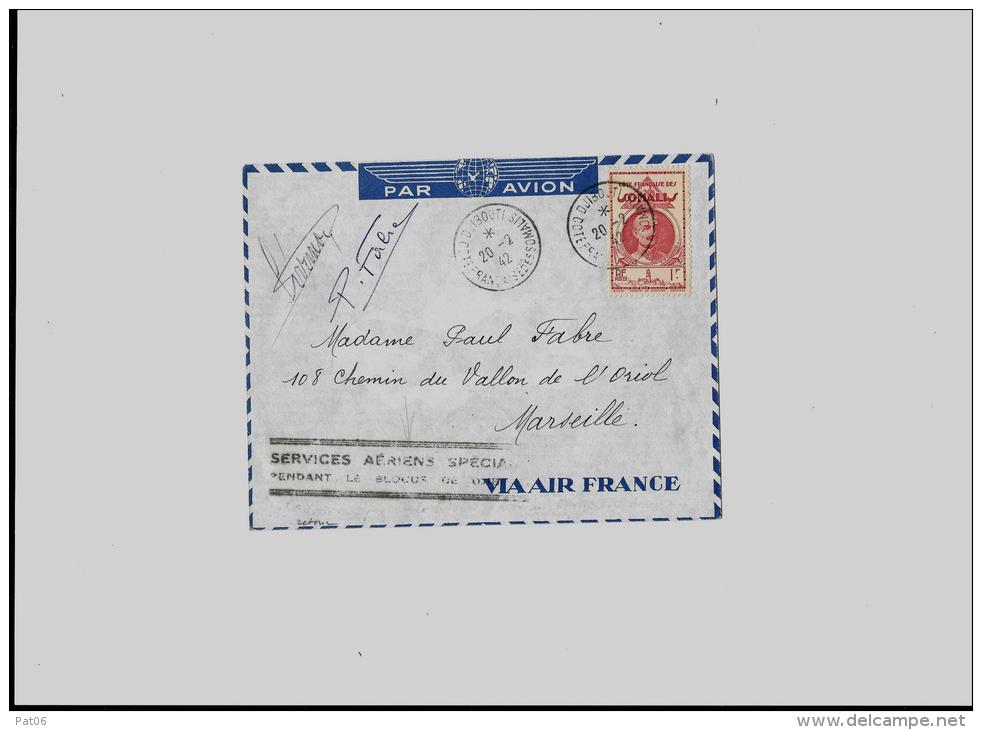 Colonies Françaises - Côte Fse Des Somalies     DJIBOUTI  GUERRE 39 / 45 - Covers & Documents