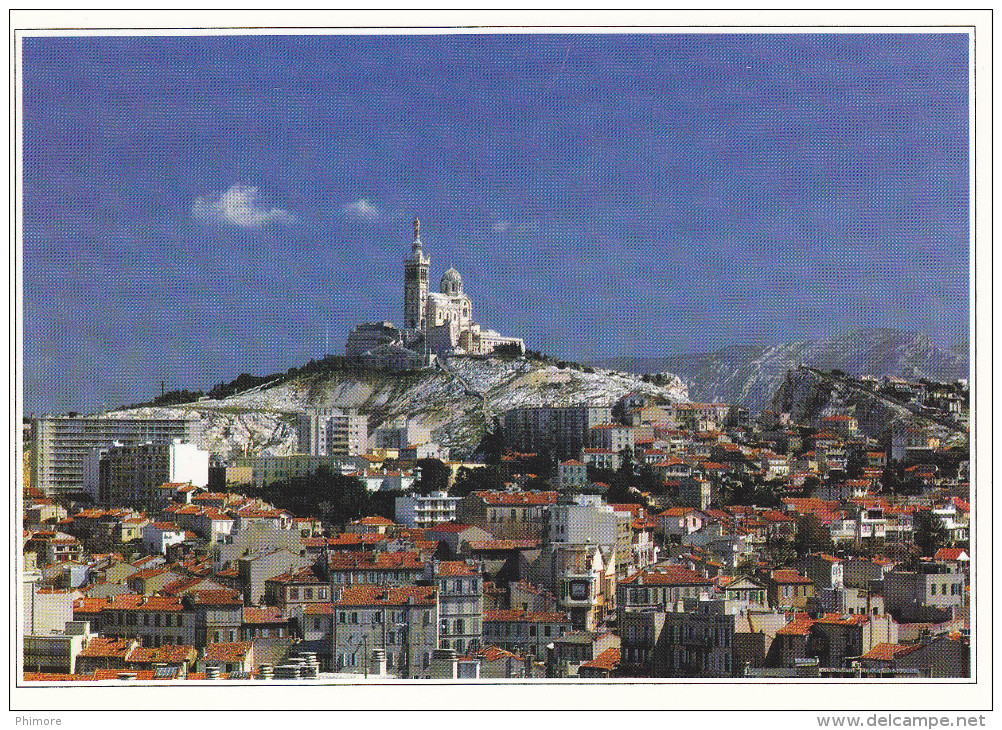 Ph-CPM Marseille (Bouches Du Rhône) Basilique N.D. De La Garde Vue Du Quartier D'Endoume - Notre-Dame De La Garde, Ascenseur