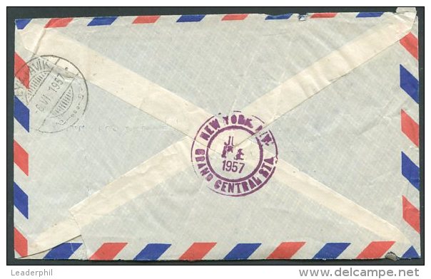 ICELAND TO USA Registered Air Cover 1957 VF - Storia Postale