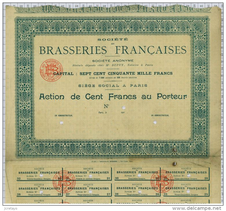 Sté Des Brasseries Françaises - Tourisme