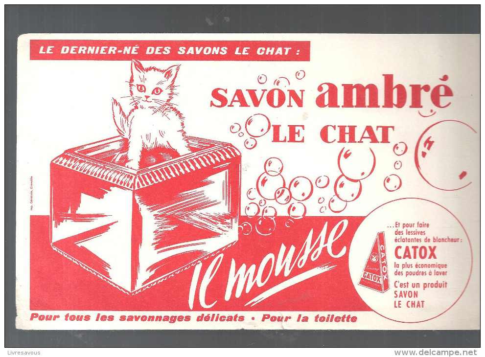 Buvard. CATOX C'est Un Produite Le Chat: Savon Ambré Le Chat - Parfum & Cosmetica