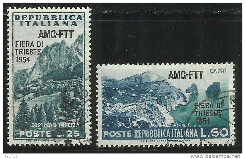 TRIESTE A 1953 AMG - FTT ITALIA ITALY OVERPRINTED VI FIERA 6TH FAIR SERIE COMPLETA COMPLETE SET USATO USED - Express Mail