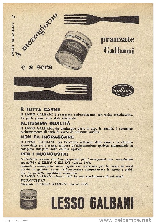 # CARNE GALBANI 1950s Advert Pubblicità Publicitè Publicidad Reklame Food Meat Viande Fleisch - Poster & Plakate
