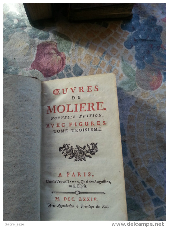 OEUVRES DE MOLIERE TOME 3 AVEC FIGURES- 1774 - 1701-1800