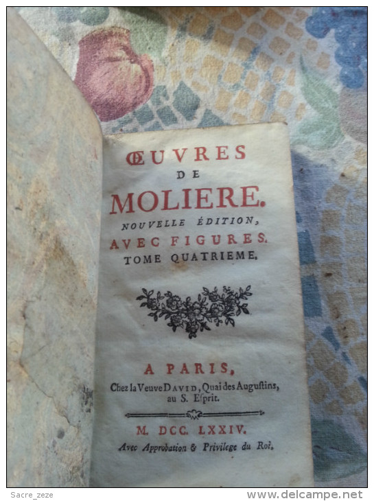 OEUVRES DE MOLIERE TOME 4 AVEC FIGURES- 1774 - 1701-1800