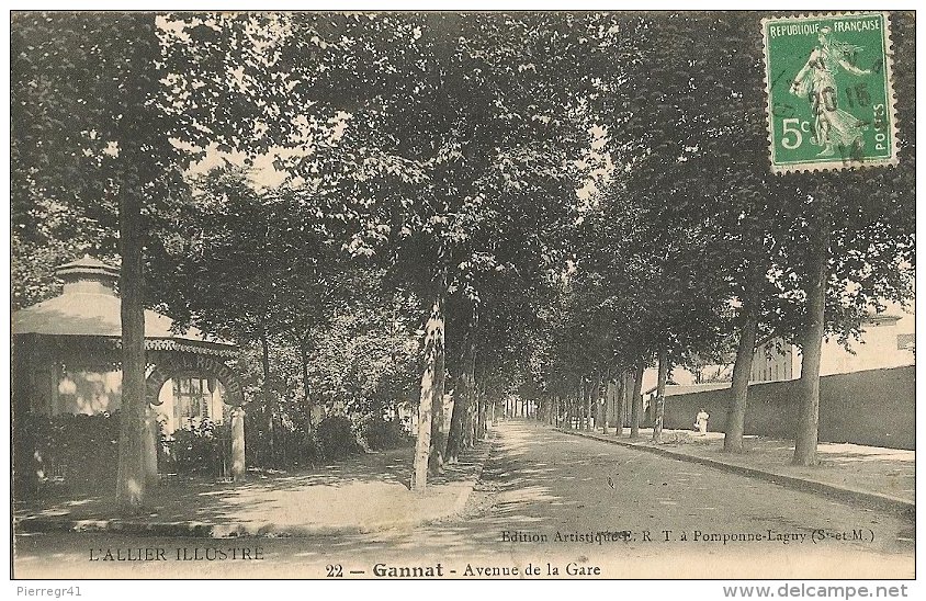 CPA-1910-03-GANNAT-AVENUE De La GARE-TBE - Autres & Non Classés