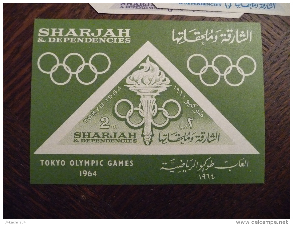 Série TP  + Bloc Non Dentelé Sharjah And Dependance Jeux Olympiques De Tokyo 1964 - Zomer 1964: Tokyo