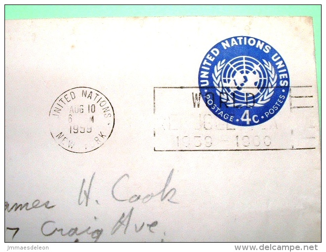 United Nations New York (USA) 1959 Stamped Enveloppe To Freeport - 4c - Emblem - Cartas & Documentos