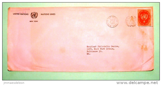 United Nations New York (USA) 1962 Cover To Baltimore - Emblem - Hands Cancel - Storia Postale