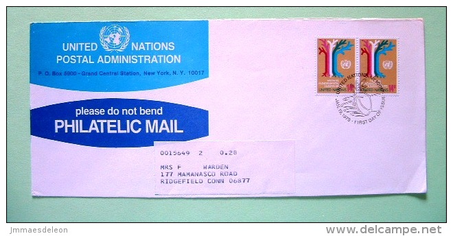 United Nations New York (USA) 1979 FDC Cover To Ridgefield - Trees Of Various Races - Earth Globe And Emblem - Censor... - Lettres & Documents