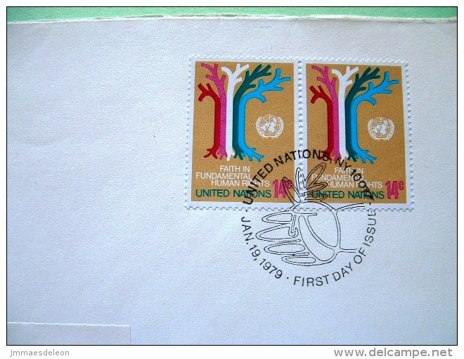 United Nations New York (USA) 1979 FDC Cover To Ridgefield - Trees Of Various Races - Earth Globe And Emblem - Censor... - Covers & Documents