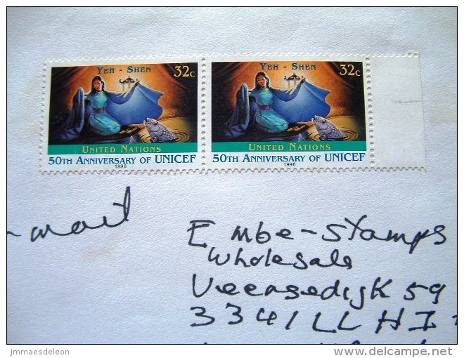 United Nations New York (USA) 1996 Cover To Holland - Fairy Tales Yeh-Shen (China) - Fish - Covers & Documents