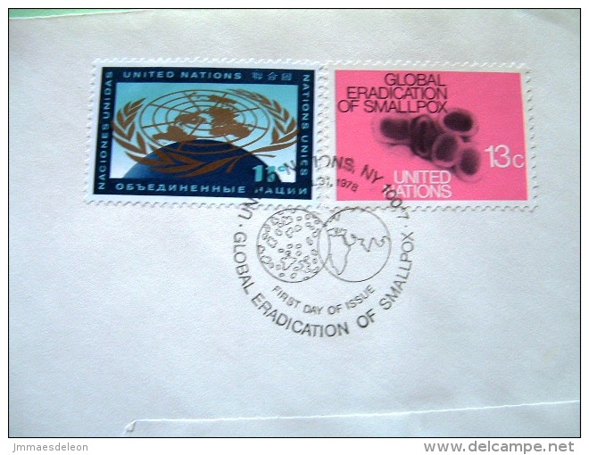 United Nations New York (USA) 1978 FDC Cover To Ridgefield - Eradication Of Smallpox - Medecine - Earth Globe And Emb... - Brieven En Documenten