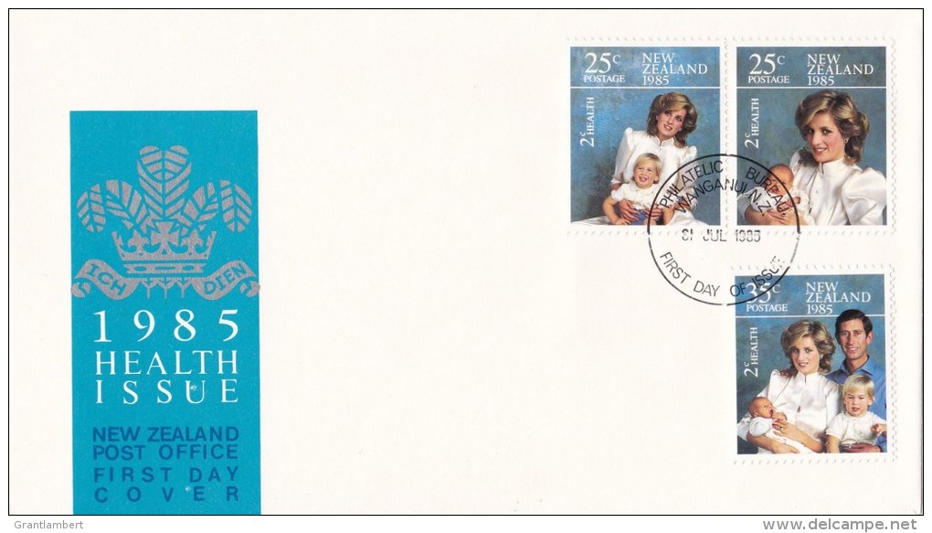 New Zealand 1985 Health - Princess Diana And Baby  FDC - FDC