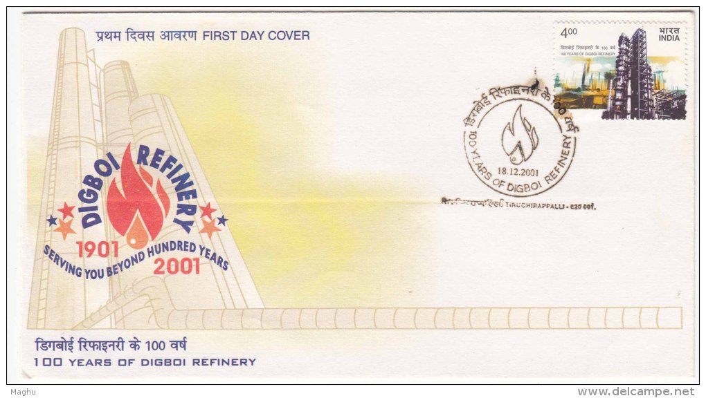 FDC  (Tiruchirappalli)  On Digboi Refinery, Oil, Energy,  India 2001 - Aardolie