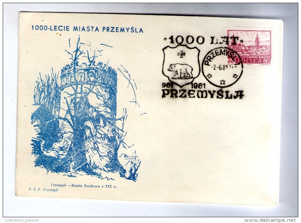 Lettre , POLSKA , Pologne , 1000 - Lecie Miasta Przemysla , 1961 , Przemysl - Baszta Zamkowa - Covers & Documents