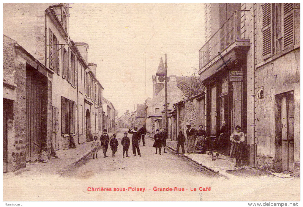 Carrières-sous-Poissy..très Animée..Grande Rue..le Café - Carrieres Sous Poissy