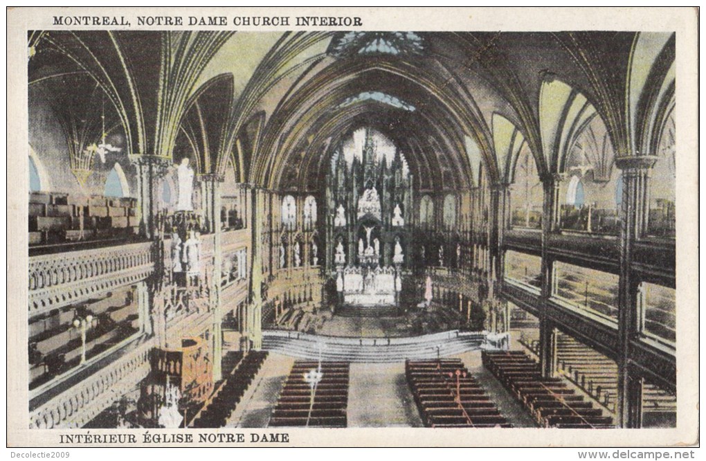 B77451 Notre Dame Church Interior  Quebec Canada Scan Front/back Image - Québec – Les Portes