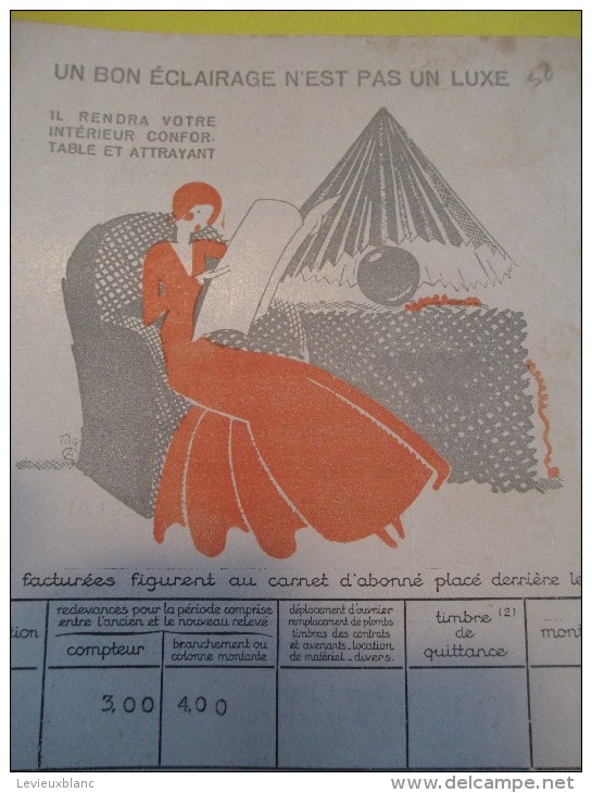 Quittance D'électricité/ Compagnie Parisienne De Distribution D'Electricité/Eclairage/ 1933  GEF9 - Elektriciteit En Gas