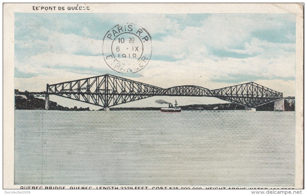 B77648 Le Pont De Quebec  Canada Scan Front/back Image - Québec – Les Portes