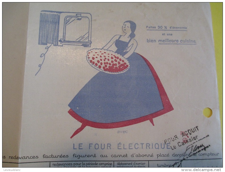 Quittance D´électricité/ Compagnie Parisienne De Distribution D´Electricité/Four électrique/ 1933  GEF11 - Electricité & Gaz