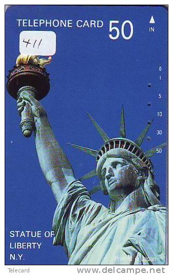 Telecarte Statue Of Liberty (411) Statue De La Liberte Twins Towers New York USA  Phonecard - Landschappen