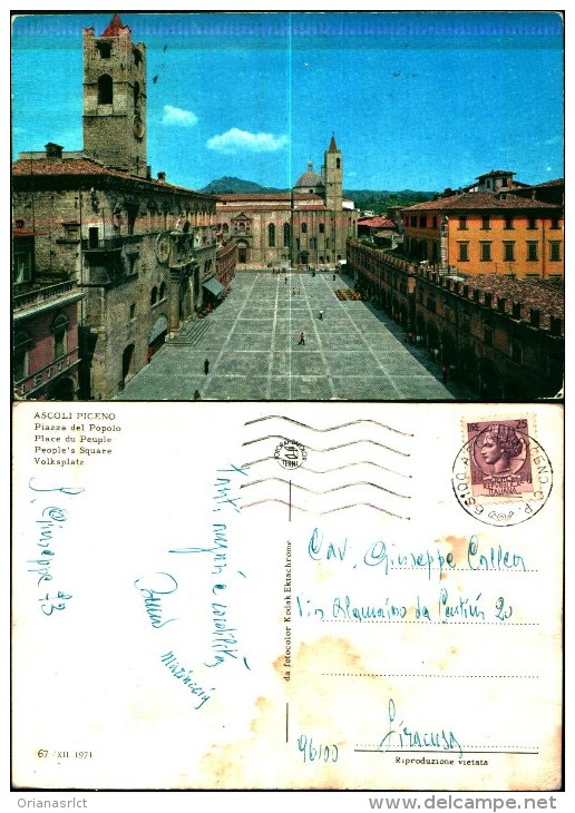 32288) Ascoli Piceno - Piazza Del Popolo - Viaggiata - Ascoli Piceno