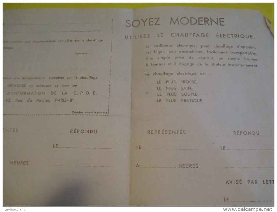 Quittance D´électricité/ Compagnie Parisienne De Distribution D´Electricité/De La Chaleur/ 1936  GEF37 - Elektriciteit En Gas
