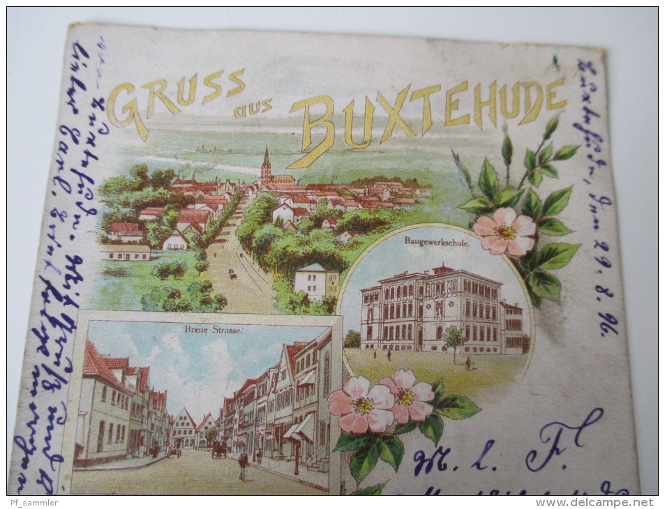 AK / Bildpostkarte / Lithografie / Mehrbild 1896 Gruss Aus Buxtehude Verlag Von J. Vetterli - Buxtehude