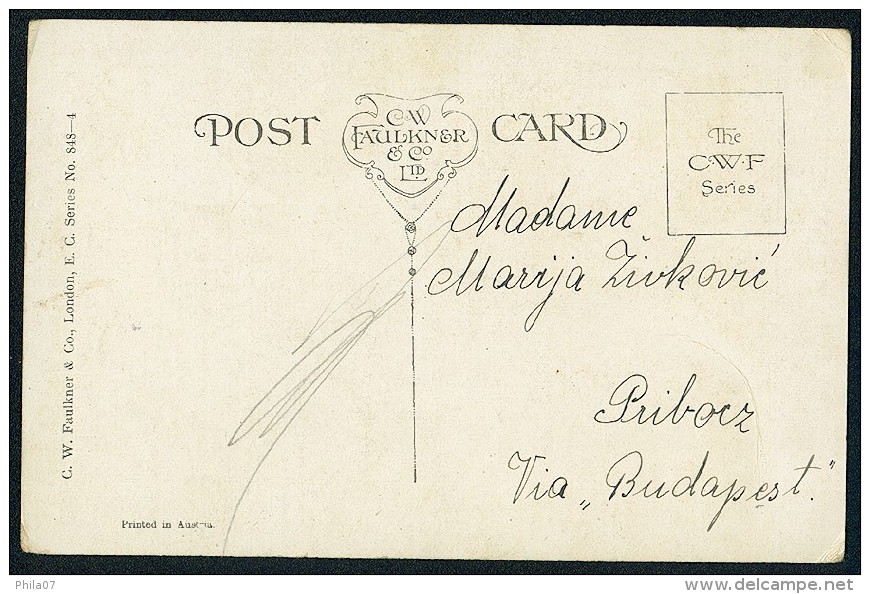 Feiertag, K. - Boy,girl,windmil - C.W.Faulkner&Co., London E.C.Series No. 848-4 ------- Postcard Traveled - Feiertag, Karl