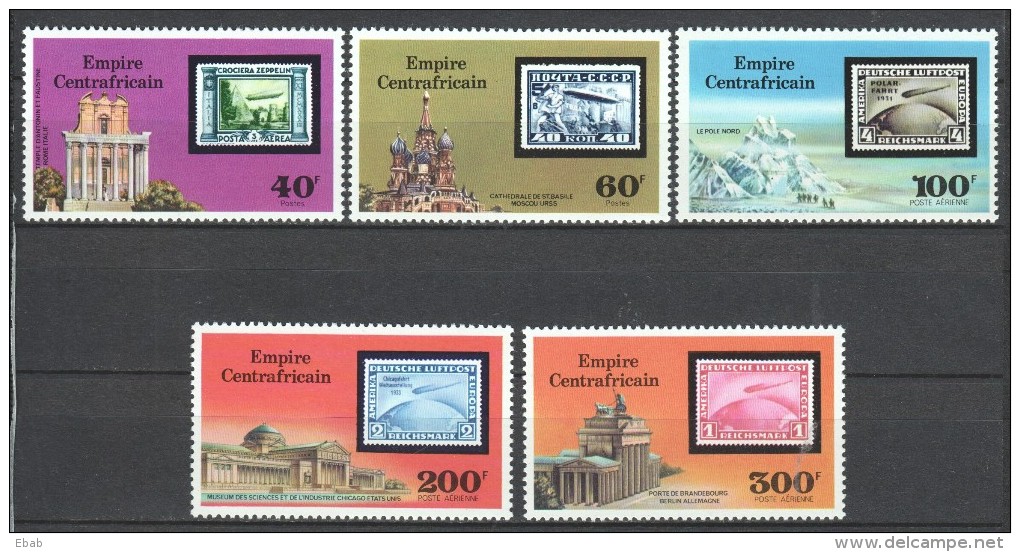 Central African Empire  1977 Mi 488-492  MNH - Zeppelins