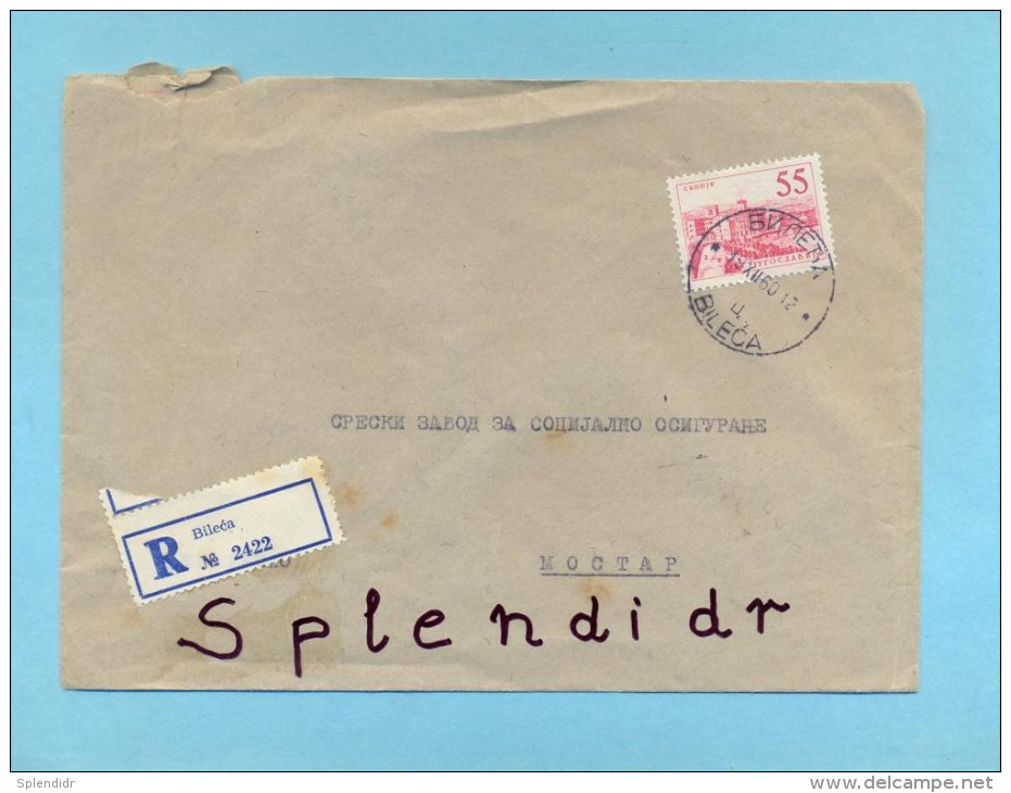 BOSNIA-BILECA To MOSTAR-Rec.cover No 2422-1960 - Lettres & Documents