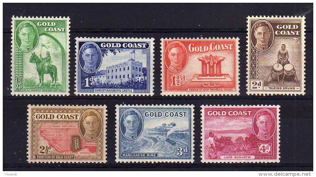 Gold Coast - 1948 - Definitives (Part Set) - MH - Côte D'Or (...-1957)