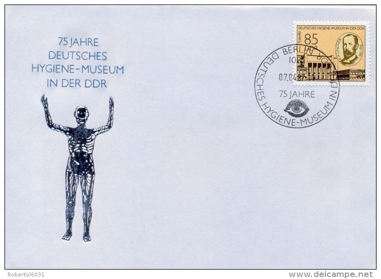 Germany DDR 1987 FDC 75th Anniversary Of German Hygiene Museum Of Dresden - Médecine