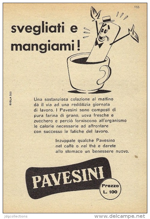 # BISCOTTI PAVESINI PAVESI 1950s Advert Pubblicità Publicitè Reklame Baby Food Biscuits Biscotti - Poster & Plakate
