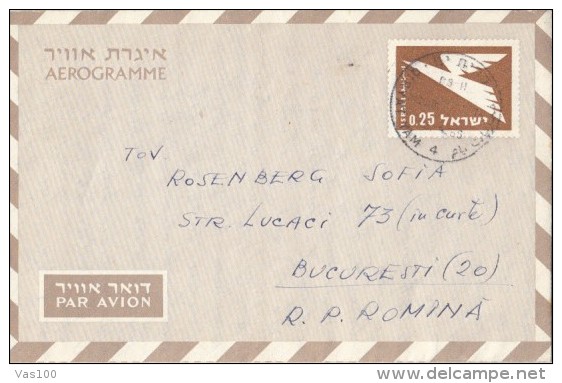 BIRD, AEROGRAMME, 1965, ISRAEL - Poste Aérienne