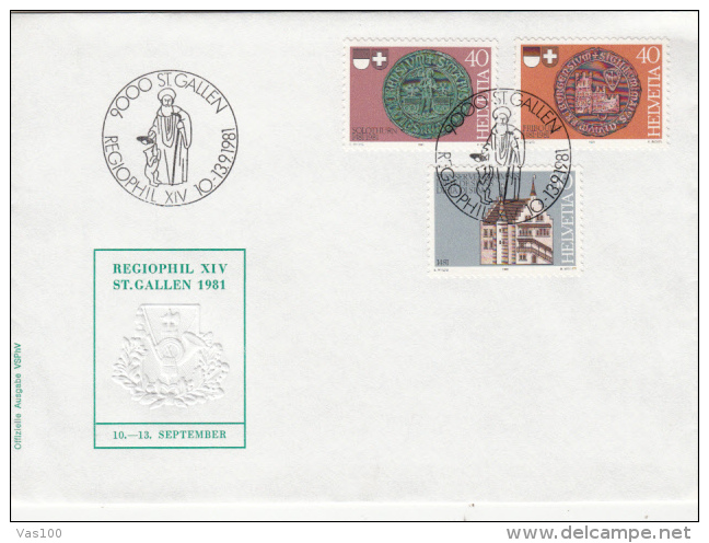 ST GALLEN PHILATELIC EXHIBITION, EMBOISED SPECIAL COVER, 1981, SWITZERLAND - Briefe U. Dokumente