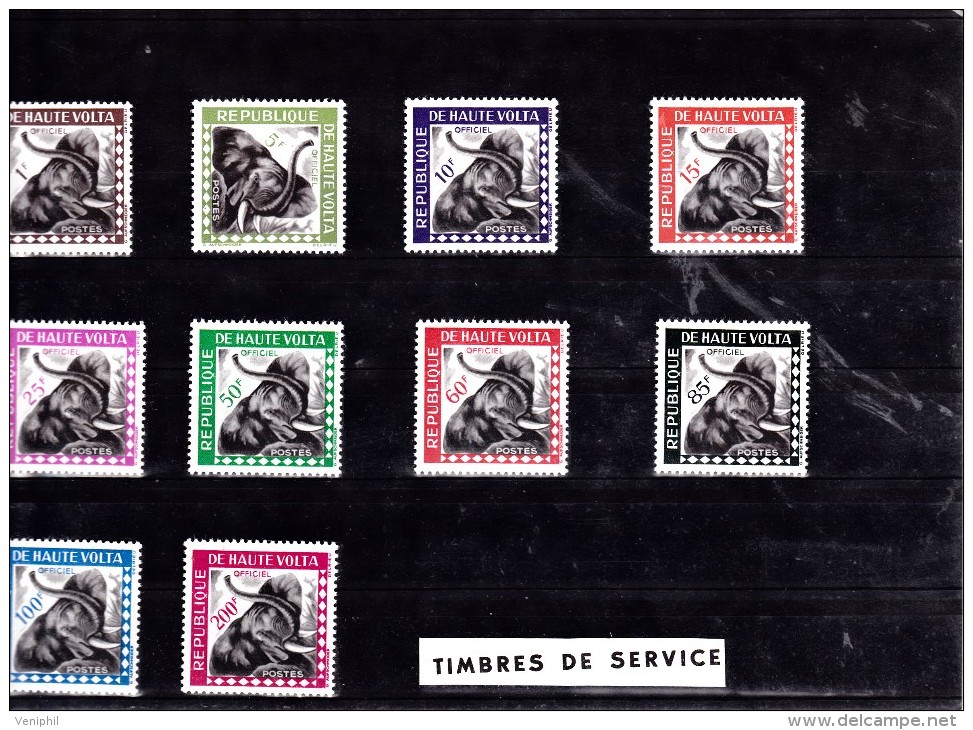 HAUTE VOLTA -  TIMBRES DE SERVICE N° 1 A 10 NEUF X   COTE  15,50 € - Unused Stamps
