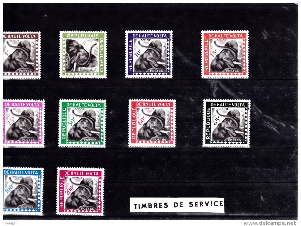 HAUTE VOLTA -  TIMBRES DE SERVICE N° 1 A 10 NEUF X   COTE  15,50 € - Ongebruikt