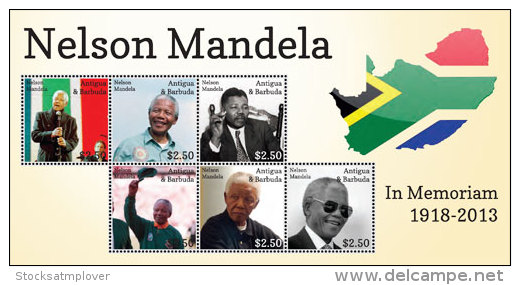 Antigua Barbuda-Famous People-President Nelson Mandela In Memoriam - Autres & Non Classés