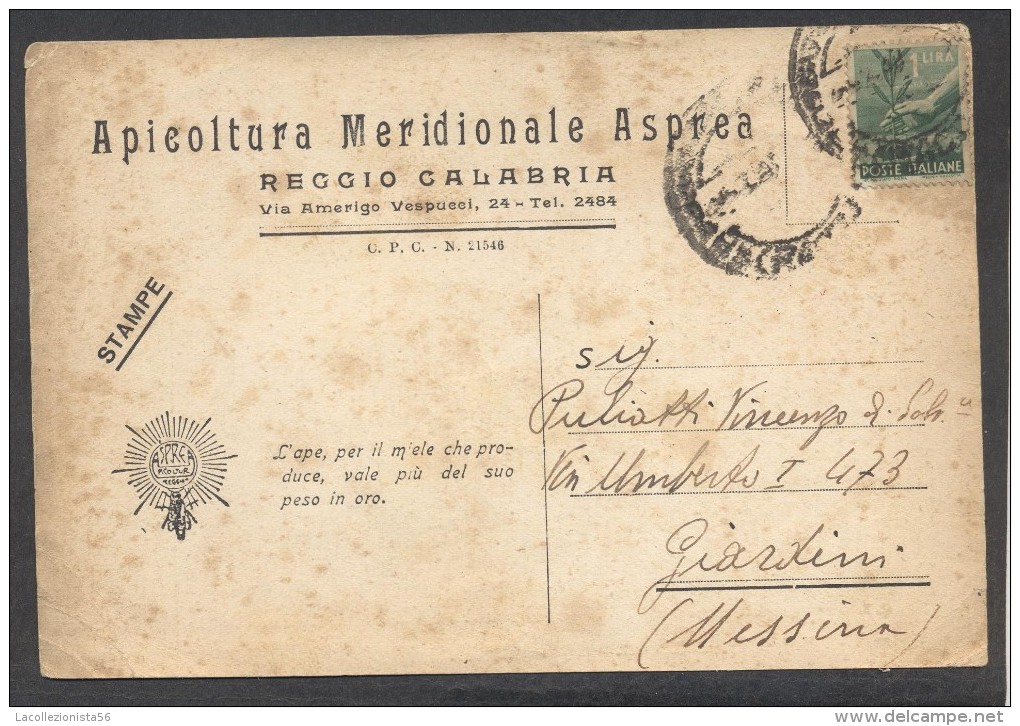 6337-REGGIO CALABRIA-APICOLTURA MERIDIONALE ASPREA-LISTINO PREZZI-1947-FG - Reggio Calabria