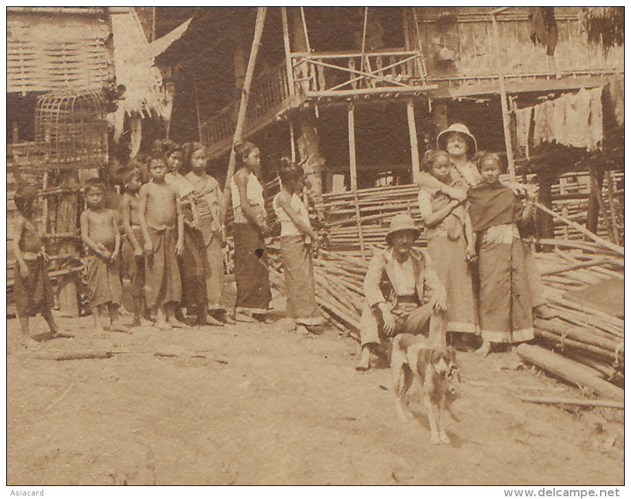 Photo Sur CP Village Haut Laos Choisy Le Roi Tramway ELD Colonial Enlaçant Congai - Laos