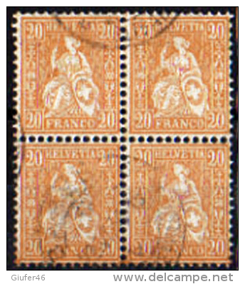 SUISSE : 1881 QUARTINA Obliterata Del N: 53 - Used Stamps