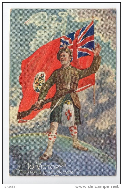 CPA Militaria Patriotique Anglaise Ecossais To Victory ! The Mapple Leaf For Ever / Rare / British / Scottish / WW1 - Patriotiques