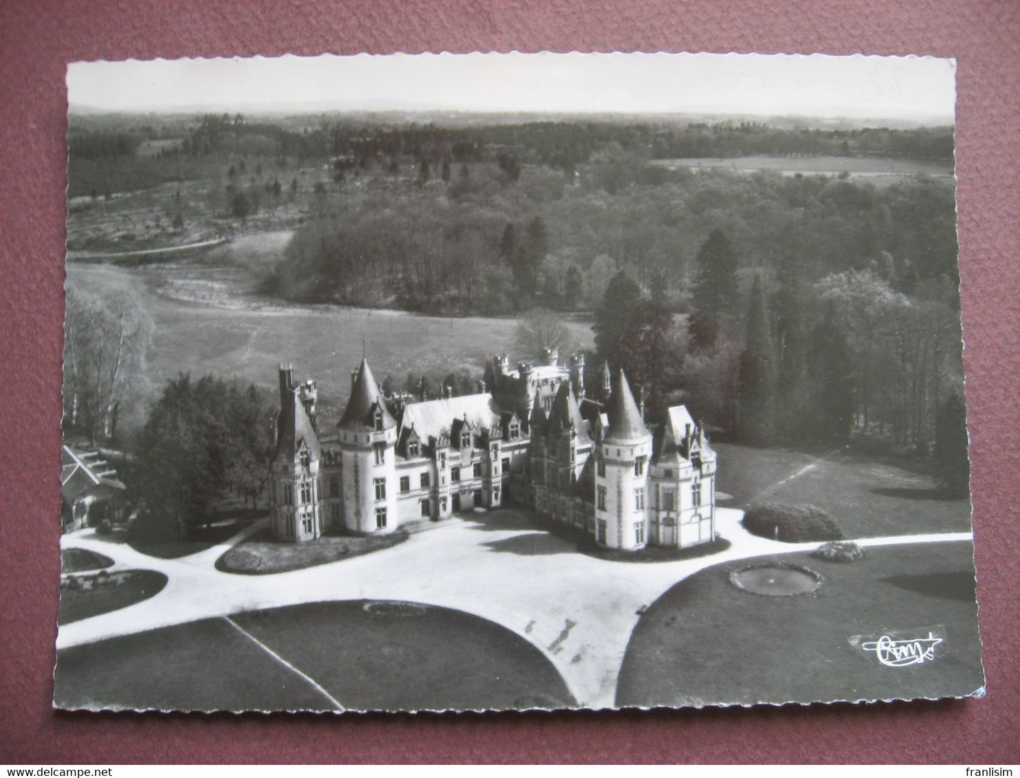 CPA CPSM 87 RILHAC RANCON - SAINT PRIEST TAURION  Chateau De Bort Vue Aérienne  1959 Canton AMBAZAC - Rilhac Rancon