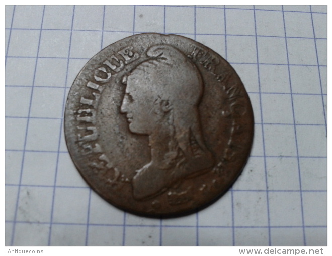 RARE :MONNAIE FAUTEE "5 CENTIMES L'AN 8 A" - Variétés Et Curiosités