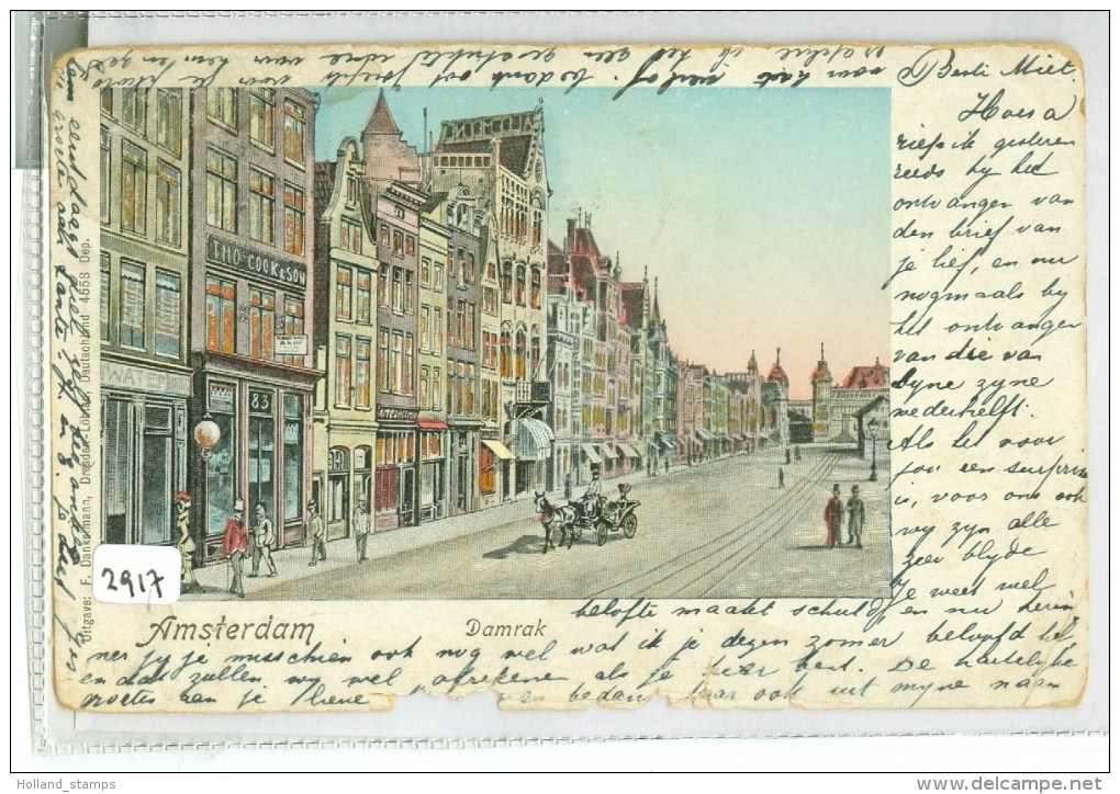 DAMRAK * AMSTERDAM * ANSICHTKAART * CPA * GELOPEN In 1901 Naar MAASTRICHT  (2917) - Amsterdam