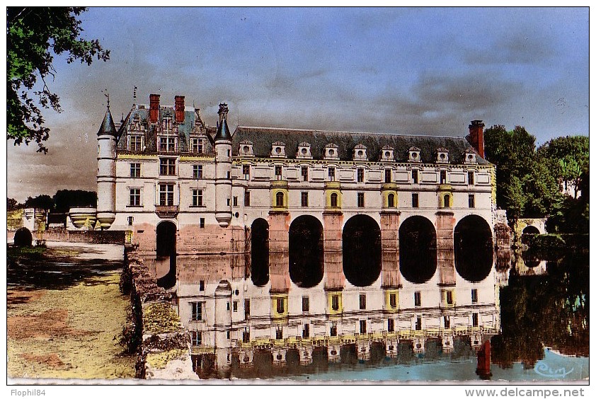 LOIR ET CHER - POUILLE LE 16-8-1962 / 20c SEMEUSE - CARTE POSTALE DU CHATEAU DE CHENONCEAU. - Cachets Manuels