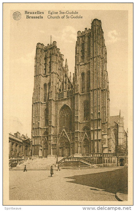 Alte Ansichtskarte Aus Belgien Mit Dem Motiv: Bruxelles - Eglise Ste-Gudule - Bauwerke, Gebäude